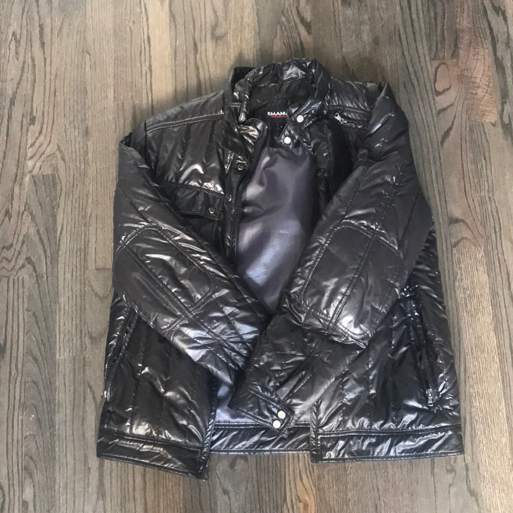 Black shiny jacket